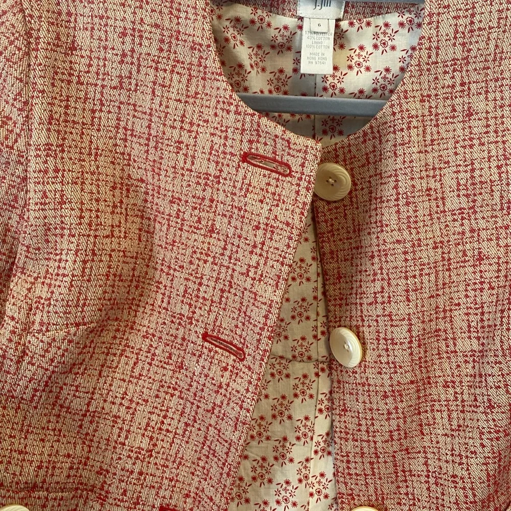 J.‎ Jill Pink Sprint Print Jacket SZ 6